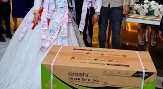 Düğünde gelin ve damada takı yerine klima hediye etti