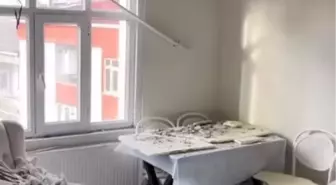Esenler'de 5 katlı binanın en üst katındaki dairenin tavanı çöktü; aile son anda kurtuldu