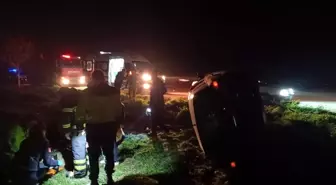 Kontrolden çıkan otomobil devrildi, sürücü yaralandı