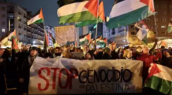 Madrid'de İsrail takımı Maccabi Tel Aviv protesto edildi