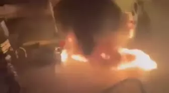 Pendik'te polisten kaçan şüpheli motosikletini ateşe verdi