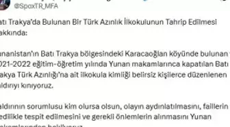 Dışişleri: Yunanistan'da Türk okuluna saldırıyı kınıyoruz