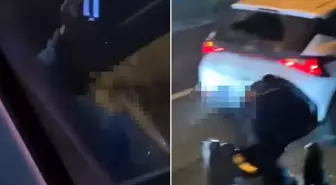 Trafikte mide bulandıran görüntü! Plakayı alıp harekete geçtiler