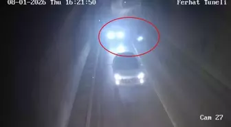 Tünelde sollama kazası kamerada