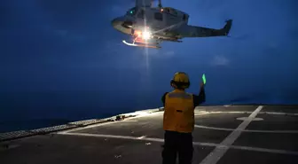 TCG Yıldırım fırkateyninden, Libya açıklarında eğitim faaliyeti