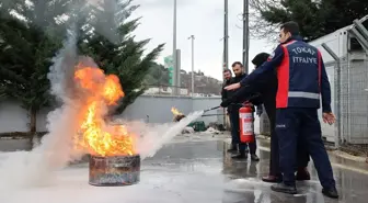 Tokat'ta itfaiye ekipleri yangın söndürme ve yangınla mücadele eğitimi verdi