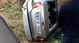 Osmaniye'de kontrolden çıkan otomobil devrildi