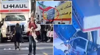 ABD'deki İran protestosuna kamyonla daldı! Çok sayıda yaralı var