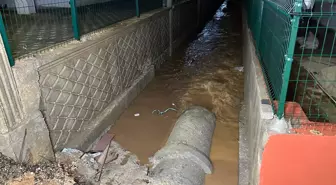 Adana'da sağanak nedeniyle bir sitenin istinat duvarı yıkıldı, zemin katı suyla doldu