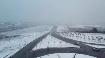 Beykoz ve Başakşehir'de kar yağışı havadan görüntülendi