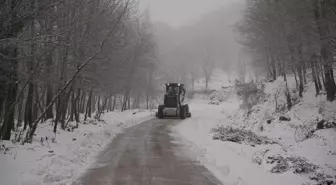 Biga'da kar yağışı nedeniyle kapanan köy yolları ulaşıma açıldı