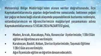 Elazığ'da eğitime kar engeli
