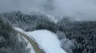 Karabük'ün yüksek kesimlerinde kar yağışı