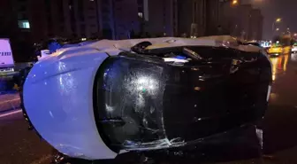 Aşırı hız ve alkol kazaya neden oldu: Sancaktepe'de otomobil takla attı