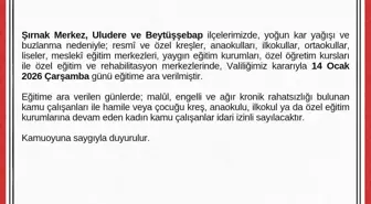 Şırnak kent merkezi ile 2 ilçesinde eğitime kar engeli