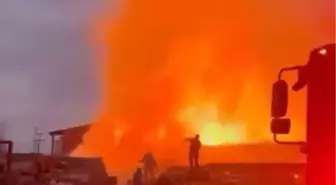 Bursa'da palet fabrikasında yangın