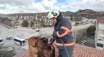 Çankırı'da korkutan baca yangını