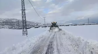 Doğanşehir'de karla mücadele çalışmaları sürüyor