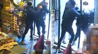Hırsızlık suçundan aranan şahsın büfede yakalanma anı kamerada