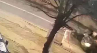 Tekirdağ'da 2 kişinin yaralandığı feci kaza kamerada