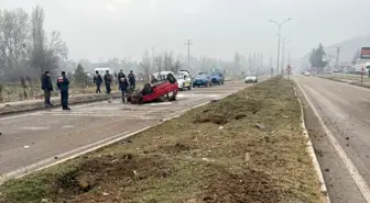 Tavşanlı'da otomobil takla attı: 1 yaralı
