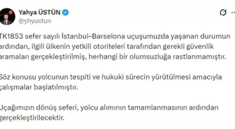 Türk Hava Yolları İletişim Başkanı Yahya Üstün: 'Herhangi bir olumsuzluğa rastlanmamıştır'