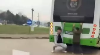 Bursa'da tehlikeli yolculuk