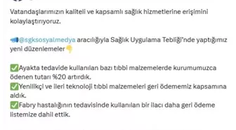 Sağlık Uygulama Tebliği'nde değişiklik