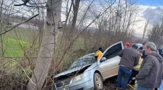 Ağaca çarpan otomobilin sürücüsü yaralandı