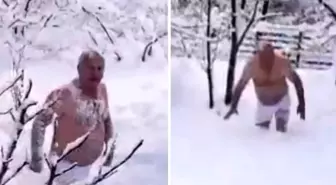 'Denize giremedik' dedi, karda kulaç attı