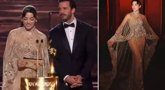 Hande Erçel Suudi Arabistan'daki ödül töreninde Arapça konuştu