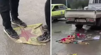 Suriye ordusu kontrolü sağladı! Halk, terör örgütü bayraklarını parçaladı