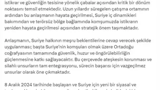 Efkan Ala: Türkiye, Suriye'deki halkın rızasına dayalı çabaları güçlü biçimde destekliyor