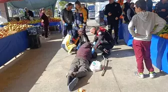 Alkolün etkisiyle pazaryerinde sızdı, vatandaşlar uyandıramayınca polis ve sağlık ekipleri müdahale etti