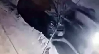 Buzda kayan araç park halindeki otomobile çarptı