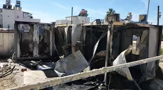 Manavgat'ta şantiyedeki konteynerde yangın çıktı