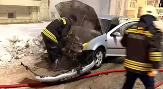 Yozgat'ta otomobil alev alev yandı