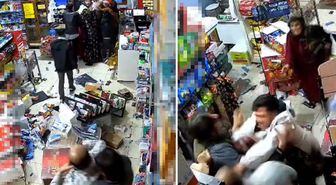 İçeri girmeleri ile market sahibine dehşeti yaşatmaları bir oldu