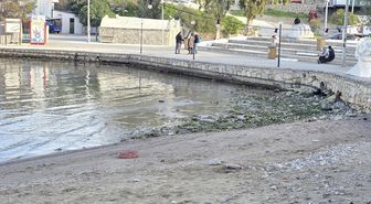 Datça'daki Kumluk Plajı'nda deniz suyu çekildi