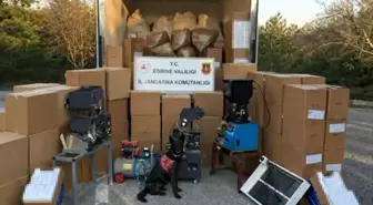 Edirne'de kaçak tütün operasyonu: Tonlarca malzeme ele geçirildi