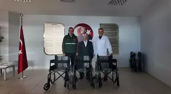 Muğla'da Yeşilay gönüllüsü, hastaneye 13 tekerlekli sandalye bağışladı