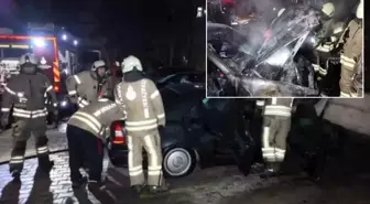 Otoparkta büyük panik! Alev alev yandı