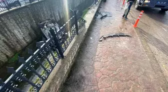 Sakarya'da kanala uçan aracın sürücüsü yaralandı