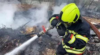 Hurdalıkta çıkan yangın gökyüzünü kara dumanla kapladı