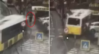 İETT otobüsünün otoparka daldığı anlar kamerada! Bir kişi ezilmekten son saniye kurtuldu