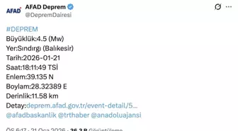 Sındırgı'daki 4.5'lik deprem Bursa'da da hissedildi