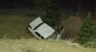 Domuza Çarpan Otomobil Şarampole Yuvarlandı: 1 Ölü