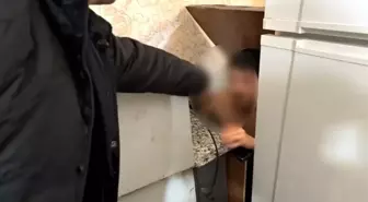 Gaziantep'te silahlı yağma suçundan aranan şahıs mutfak dolabında yakalandı