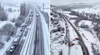 Kar kalınlığı 15 santimetreyi buldu, ulaşım felç oldu