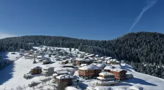 Karla kaplanan Kulakkaya Yaylası eşsiz manzarasıyla havadan görüntülendi